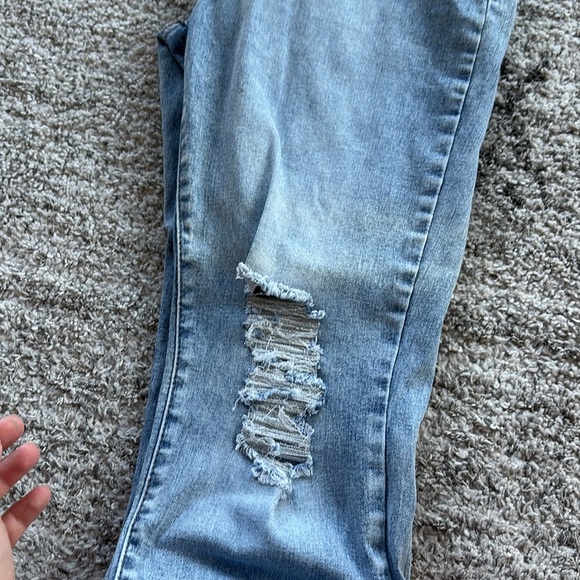 Light Blue Distressed Women's Jeans - Picture 2 of 8